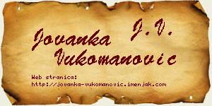 Jovanka Vukomanović vizit kartica